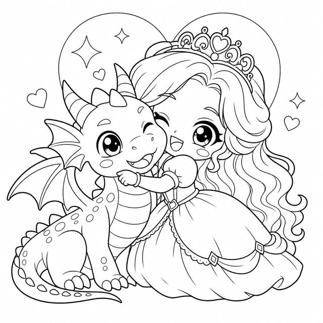 Chibi — Chibi księżniczka ze smokiem