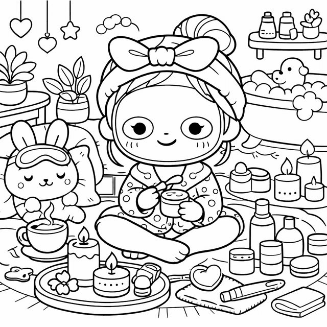 Cute Cozy — Przytulny wieczór self-care – maseczka, świeczki, kosmetyki