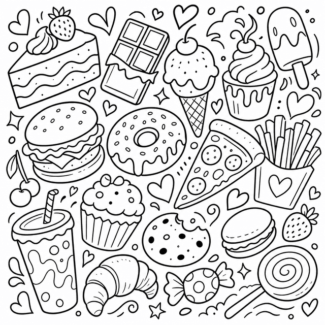 Doodle — Food & sweets doodles