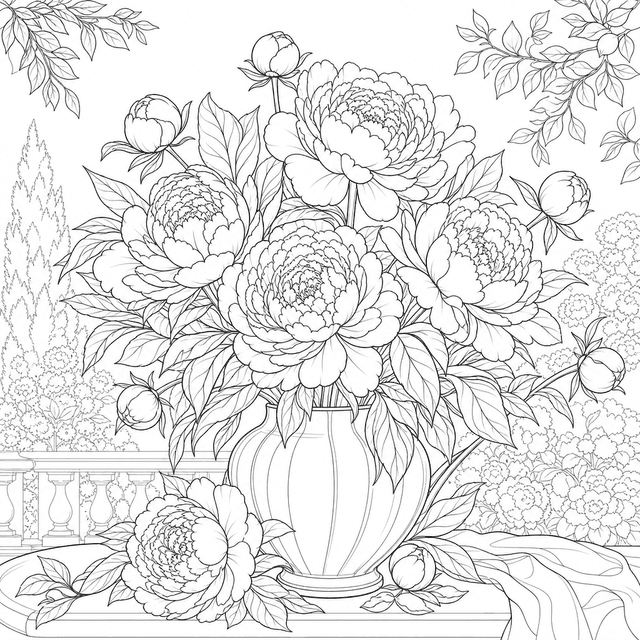Kwiatowy / Botaniczny — Bukiet piwonii