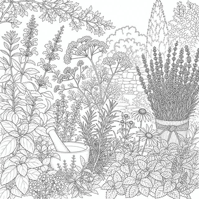 Kwiatowy / Botaniczny — Zioła i rośliny w stylu botanical garden
