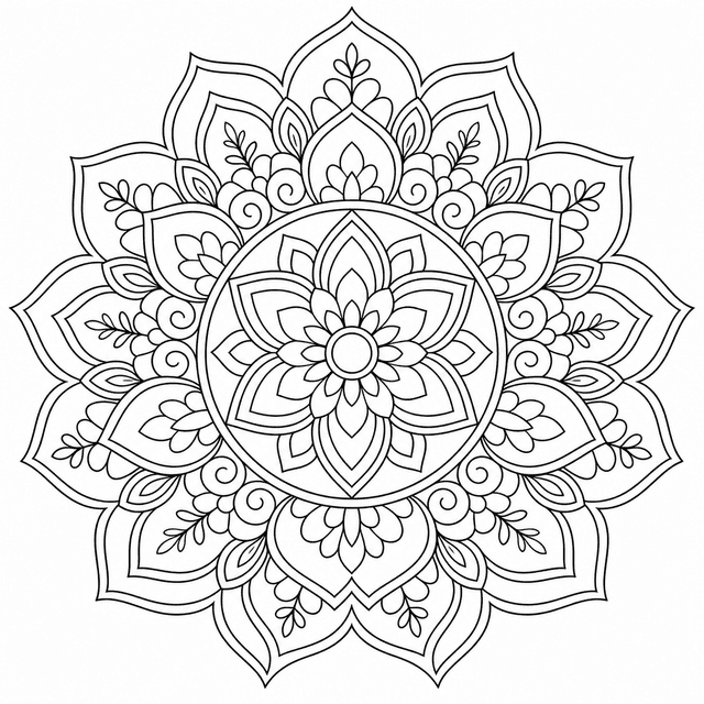 Mandala — Klasyczna kwiatowa mandala