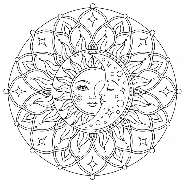 Mandala — Mandala słońca i księżyca