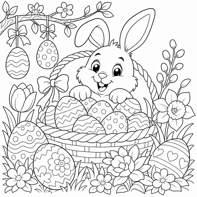 Sezonowy — Easter – królik i pisanki