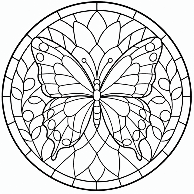 Witraż — Witrażowy motyl