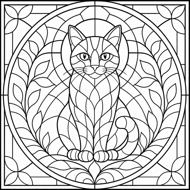 Witraż — Witrażowy kot
